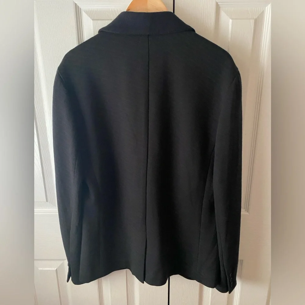 🆕 A|X ARMANI EXCHANGE Black Tonal Stripe Cotton Blend Jersey Knit Blazer SZ L